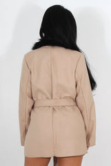 Gisa Tan Fur Waterfall Jacket