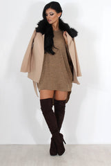 Gisa Tan Fur Waterfall Jacket