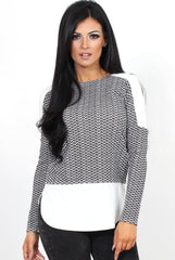 Mandie Black Panel Side Split Top