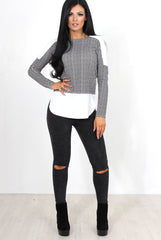 Mandie Black Panel Side Split Top