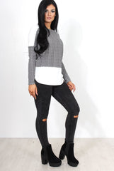 Mandie Black Panel Side Split Top