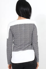 Mandie Black Panel Side Split Top