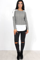 Mandie Khaki Panel Side Split Top