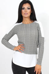 Mandie Khaki Panel Side Split Top