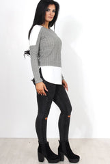 Mandie Khaki Panel Side Split Top