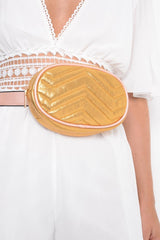 Gold Shiny Belted Bumbag - Ignacia