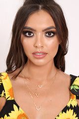Gold Chain Triple Layered Necklace - Dasia