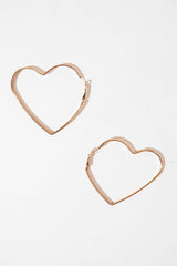 Gold Heart Shape Hoop Earrings - Niki