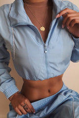 Light Blue Zip Front Hoodie Cuff Jogger Co-Ord - Kason