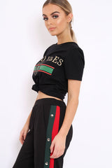 Black Good Vibes Slogan T-shirt - Tayla