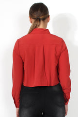 Grace Rust Long Sleeved Cropped Shirt