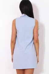 Blue V Front Dress-Grace