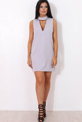 Grey V Front Dress-Grace