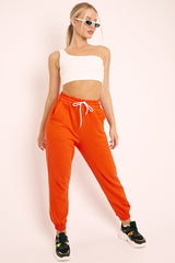 Orange Drawstring Waist Joggers - Charley
