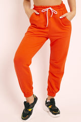 Orange Drawstring Waist Joggers - Charley