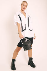 White Oversized LO VE Shirt - Harmony