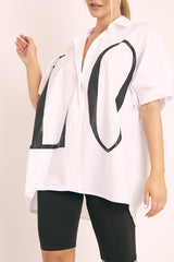 White Oversized LO VE Shirt - Harmony