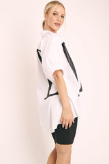 White Oversized LO VE Shirt - Harmony
