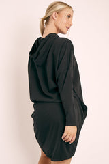 Black Oversized Hoodie Jumper Dress - Mariah