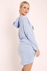Blue Oversized Hoodie Jumper Dress - Mariah