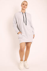 Grey Oversized Hoodie Jumper Dress - Mariah