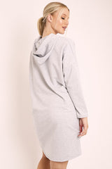 Grey Oversized Hoodie Jumper Dress - Mariah