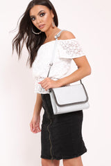 Silver Chain Trim Handbag - Graclynn