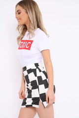 White Crew Neck Toxic Slogan T-Shirt - Grecia