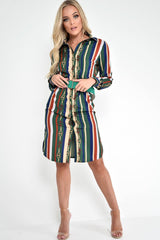 Green Chain Print Shirt Dress - Cabela