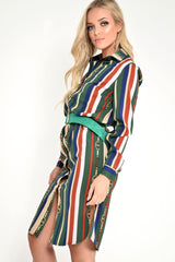 Green Chain Print Shirt Dress - Cabela