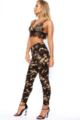 Khaki Camo High Waisted Trousers - Jerica