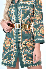 Gold Metallic Embellished Buckle Belt - Oneita