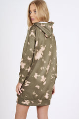 Green Acid Wash Army Hoodie - Aime