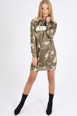 Green Acid Wash Army Hoodie - Aime