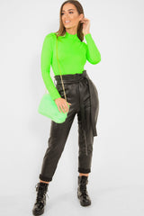 Neon Green Slinky Bodysuit - Allison