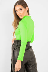 Neon Green Slinky Bodysuit - Allison