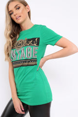 Green Vintage Slogan T-shirt - Aaya