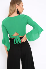 Green Wrap Tie Top - Isaac