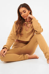 Camel Cut Out Loungewear Set - Adaia