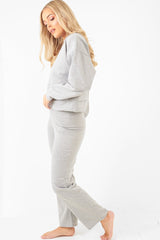 Grey Sweatshirt Slim Jogger Tracksuit - Erieanna