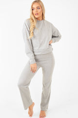 Grey Sweatshirt Slim Jogger Tracksuit - Erieanna