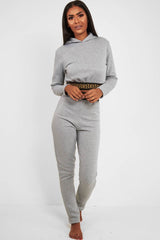 Grey Aztec Trim Loungewear Set - Galena