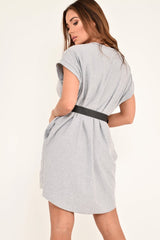 Grey Gold Vogue Slogan Oversized T-shirt - Breah