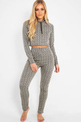 Grey Marl Hooded Loungewear Set - Olevia