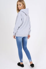 Grey I'd Rather Stay In Bed Slogan Hoodie - Tammy
