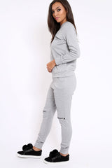 Grey Zip Loungewear Set - Kelly