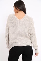 Beige Knot Knit Jumper - Kerri