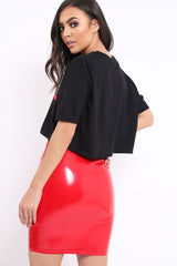 Black Guilty Cropped Slogan T-shirt - Jaedyn