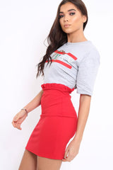 Grey Guilty Cropped Slogan T-shirt - Jaedyn