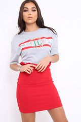 Grey Guilty Cropped Slogan T-shirt - Jaedyn